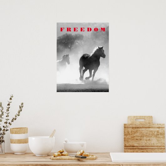 Motivatie Inspirerend  loopwerk van paarden Poster (Keuken)