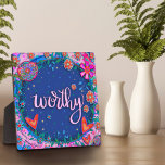 Motivatie Inspirerend Plezier Waardige Inspirivity Fotoplaat<br><div class="desc">Inspirerend Trendy Worthy Easel Plaque - , grillige en stijlvolle kunstwerken gemaakt om te inspireren en op te tillen. Kleurrijk, bloemontwerp voegt enkele positieve vibes toe aan je dag. Deze leuke schildersezel plaquettes maken geweldige inspirerend koekjes voor familie, vrienden, collega's, docenten, enz.. Modernere, bloemige en motivatie plaquettes in mijn winkel....</div>