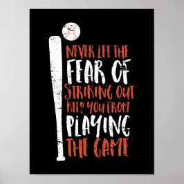 Motivatie Inspirerend Sportwedstrijd Baseball Poster