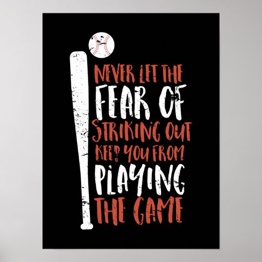 Motivatie Inspirerend Sportwedstrijd Baseball Poster (Voorkant)
