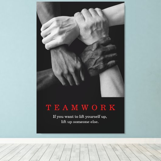 Motivatie Inspirerend  van het team Canvas Afdruk (Insitu (Houten vloer))