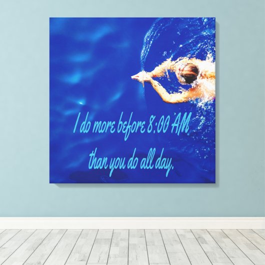 Motivatie Inspirerend van het Zwemteam van het lab Canvas Afdruk (Insitu (Houten vloer))