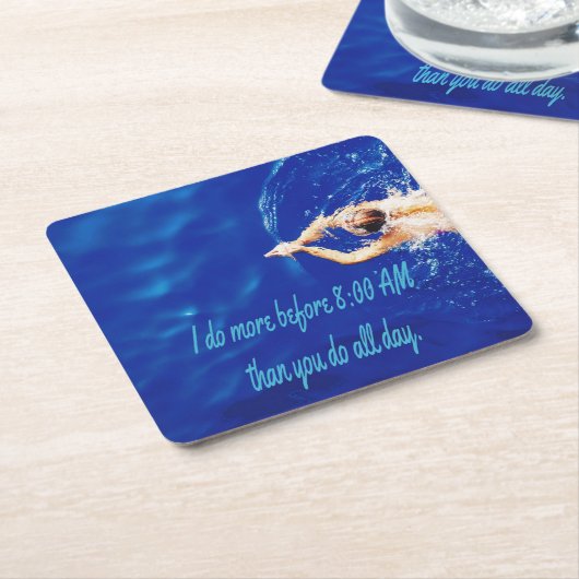 Motivatie Inspirerend van het Zwemteam van het lab Kartonnen Onderzetters (Schuin)