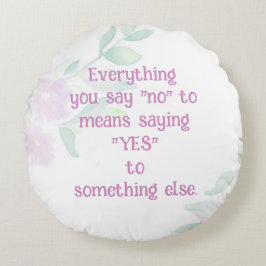 Motivatie Ja Life Quote Waterverf Flowers Rond Kussen