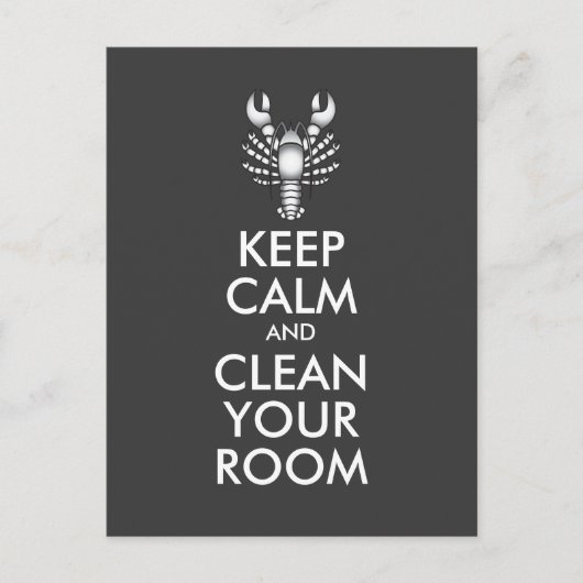 Motivatie Jordan Peterson Keep Calm Clean Room Briefkaart (Voorkant)