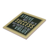 Motivatie keramische tegels met succes en waarde tegeltje (Zijkant)