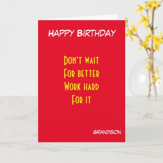 motivatie kleinzoon kaart (Gele Bloem)