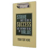 Motivatie klembord voor succes en waarde (Links)