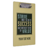 Motivatie klembord voor succes en waarde (Rechts)