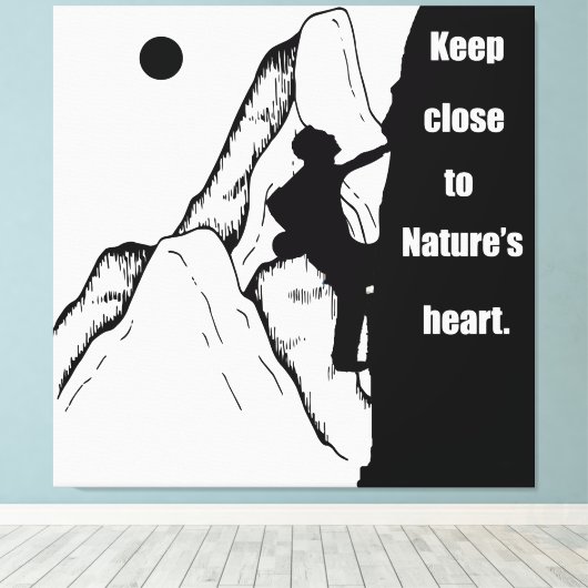 Motivatie klimmen canvas afdruk (Insitu (Houten vloer))