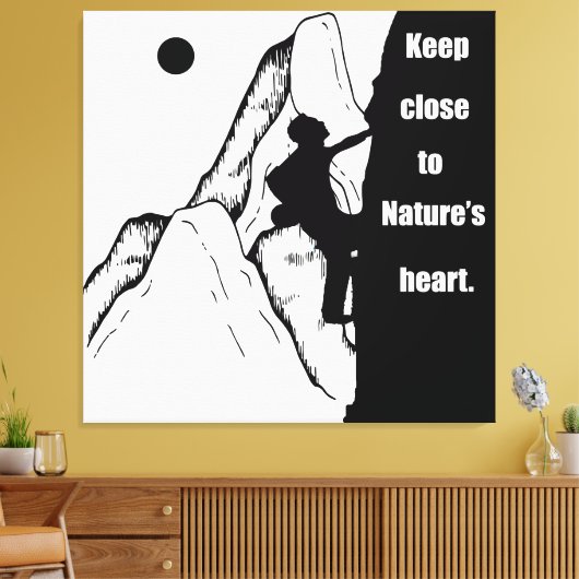 Motivatie klimmen canvas afdruk (Insitu (Woonkamer))