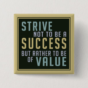 Motivatie knop Succes en waarde Vierkante Button 5,1 Cm