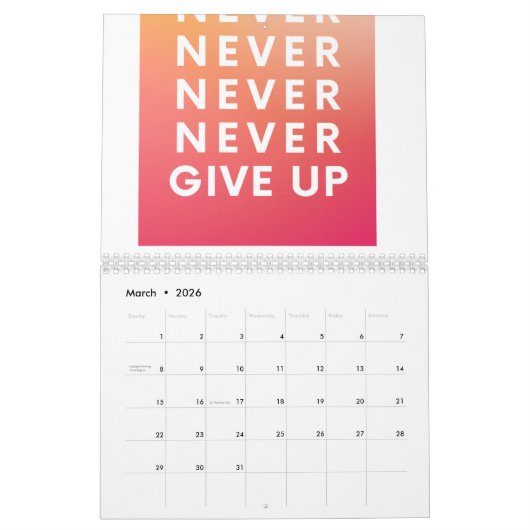 Motivatie Koele Hoge kwaliteit Multi Titel Kalender (Mar 2026)