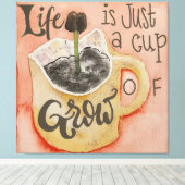 Motivatie Koffie Inspiratie Tapijt Canvas Afdruk (Insitu (Houten vloer))