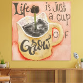 Motivatie Koffie Inspiratie Tapijt Canvas Afdruk (Insitu (Woonkamer))