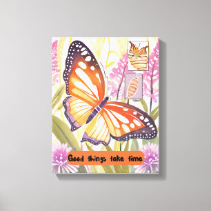 Motivatie kunst - Goede dingen kosten tijd - Canva Canvas Afdruk