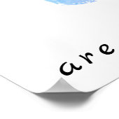 motivatie kunstblauw en roze poster (Hoek)