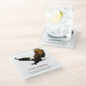 Motivatie kunstwerk in Bald Eagle Glazen Onderzetter (Schuin)