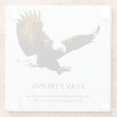 Motivatie kunstwerk in Bald Eagle Glazen Onderzetter (Achterkant)