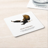 Motivatie kunstwerk in Bald Eagle Kartonnen Onderzetters (Schuin)