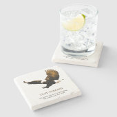 Motivatie kunstwerk in Bald Eagle Stenen Onderzetter (Zijkant)