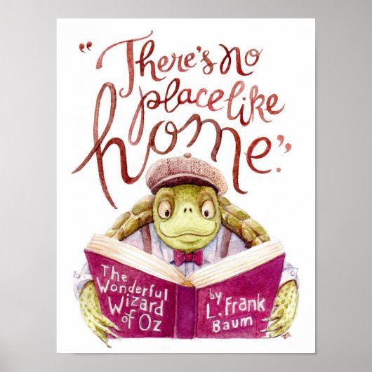 Motivatie L. Frank Baum Quote Waterverf Turtle Poster (Voorkant)
