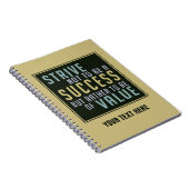 Motivatie laptop met succes en waarde notitieboek (Rechterzijde)