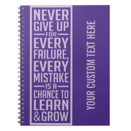 Motivatie laptop nooit opgeven notitieboek