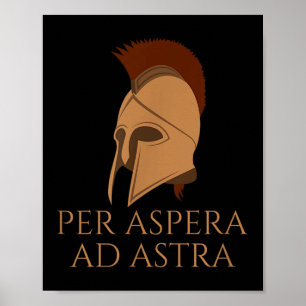 Motivatie Latijns-taalcitaat - Per Aspera AD Poster
