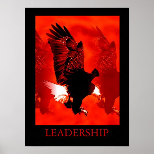 Motivatie Leadership Black Red Eagle Poster (Voorkant)