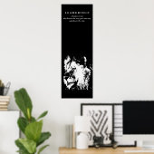 Motivatie leiderschap Citaat Lion Black White Poster (Thuiskantoor)
