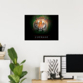 Motivatie leiderschap Courage Tiger Poster Print (Thuiskantoor)