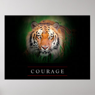 Motivatie leiderschap Courage Tiger Poster Print