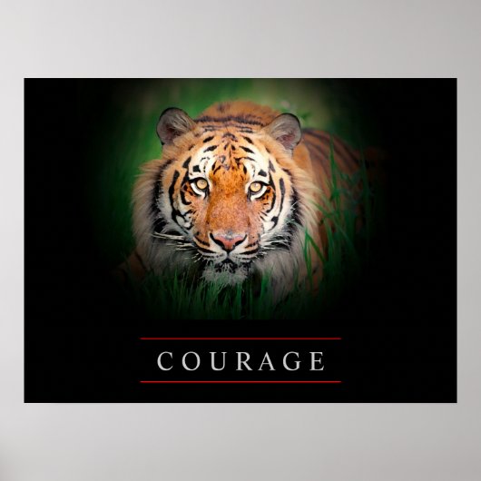 Motivatie leiderschap Courage Tiger Poster Print (Voorkant)
