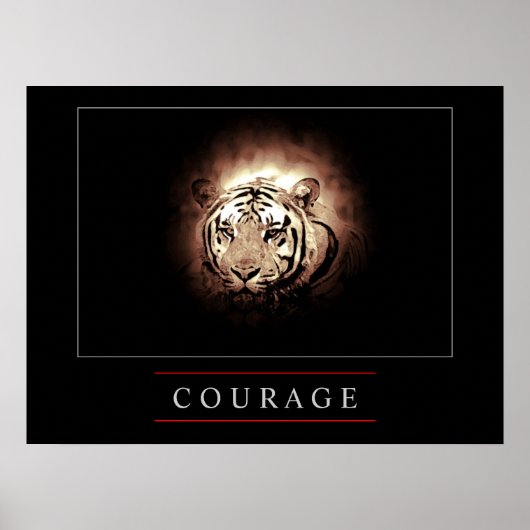 Motivatie leiderschap Courage Tiger Poster Print (Voorkant)