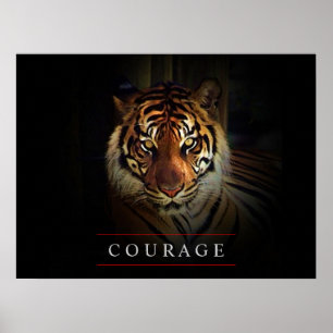 Motivatie leiderschap Courage Tiger Poster Print