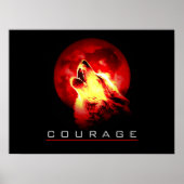 Motivatie leiderschap Courage Wolf Poster Print (Voorkant)