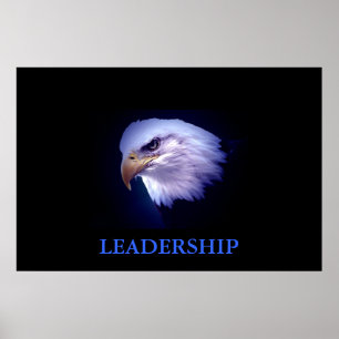 Motivatie leiderschap Eagle Blue Tones Poster