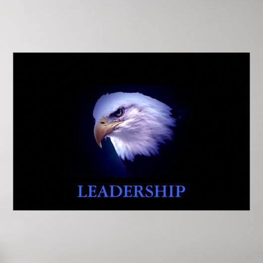 Motivatie leiderschap Eagle Blue Tones Poster (Voorkant)