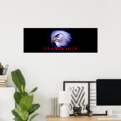 Motivatie leiderschap Eagle Eyes Blue Red Poster (Thuiskantoor)