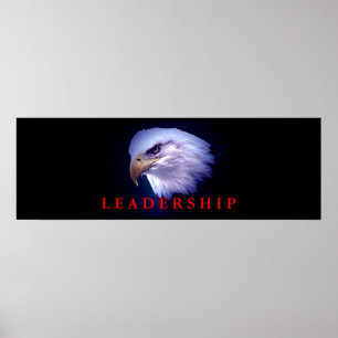 Motivatie leiderschap Eagle Eyes Blue Red Poster