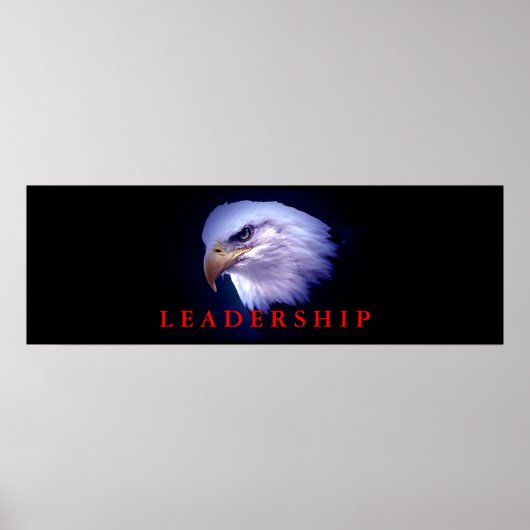 Motivatie leiderschap Eagle Eyes Blue Red Poster (Voorkant)