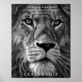 Motivatie leiderschap in Black & White Lion Poster (Voorkant)