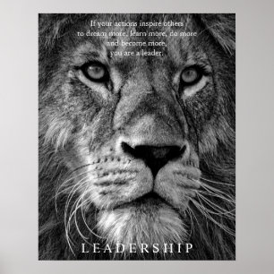 Motivatie leiderschap in Black & White Lion Poster
