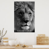 Motivatie leiderschap in Black & White Lion Poster (Keuken)