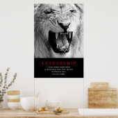 Motivatie leiderschap in Black & White Lion Poster (Keuken)