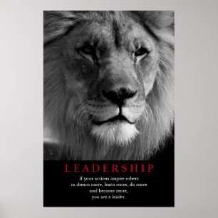 Motivatie leiderschap in Black & White Lion Poster