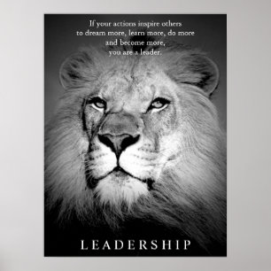 Motivatie leiderschap in Black & White Lion Poster