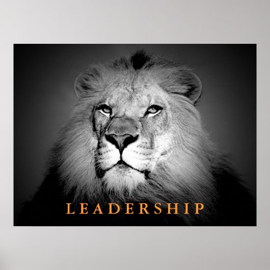 Motivatie leiderschap King Lion Poster (Voorkant)