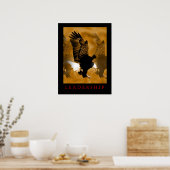 Motivatie leiderschap Landing Eagle Poster (Keuken)
